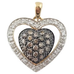 Pendentif cœur en or jaune 14 carats avec diamants n°16412