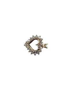 14K Yellow Gold Diamond Heart Pendant #24382