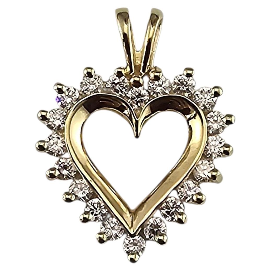 Ciondolo a cuore con diamante in oro giallo 14K #24463