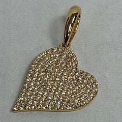 14K Yellow Gold Diamond Heart Pendant