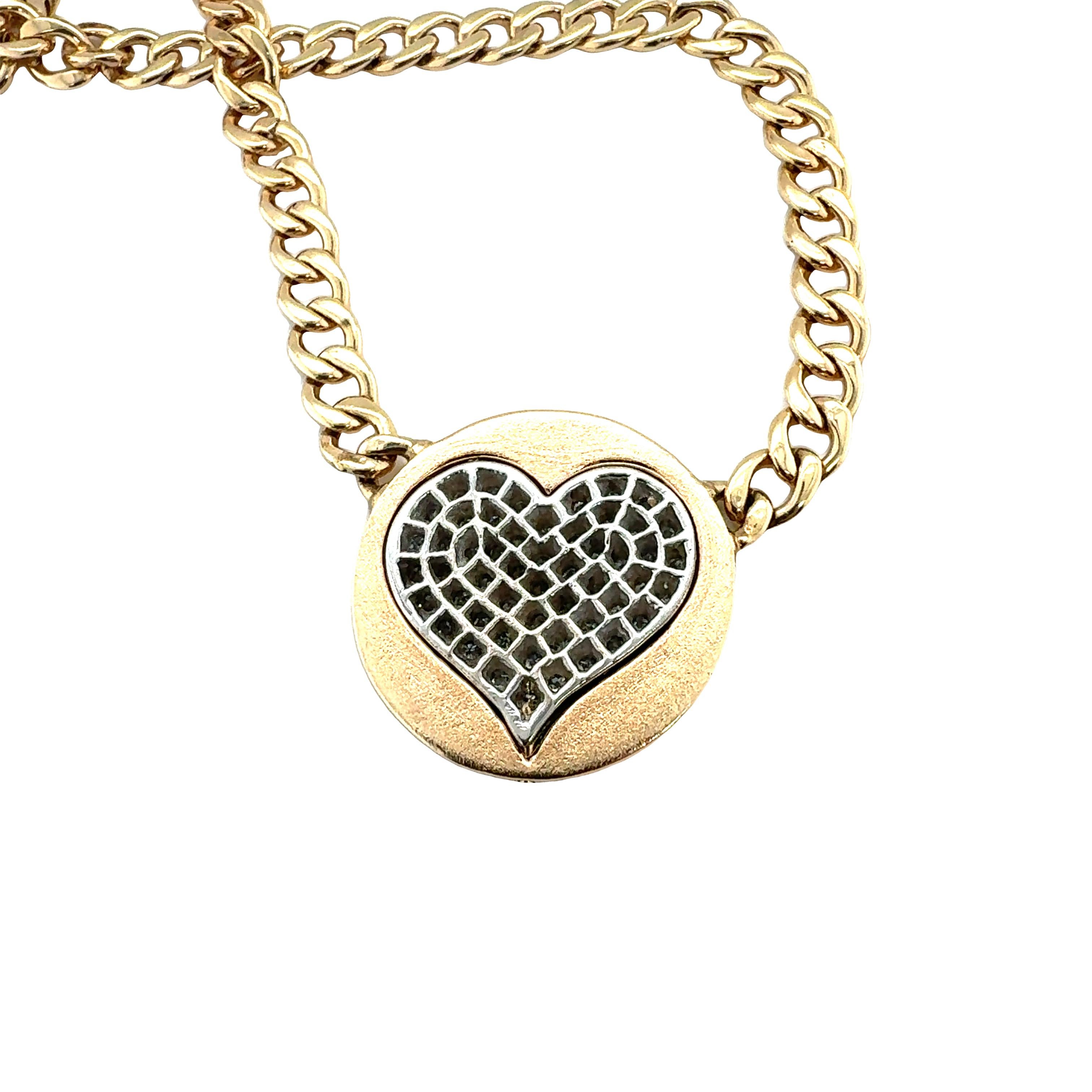 14 Karat Gelbgold Diamant-Herz-Anhänger (Rundschliff)