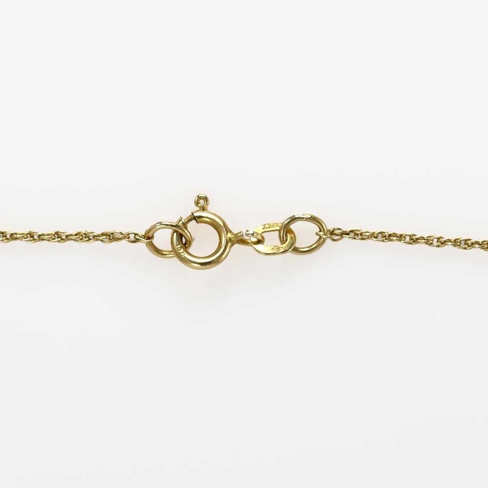 14K Yellow Gold Diamond Heart Pendant Necklace 0.35ct 3