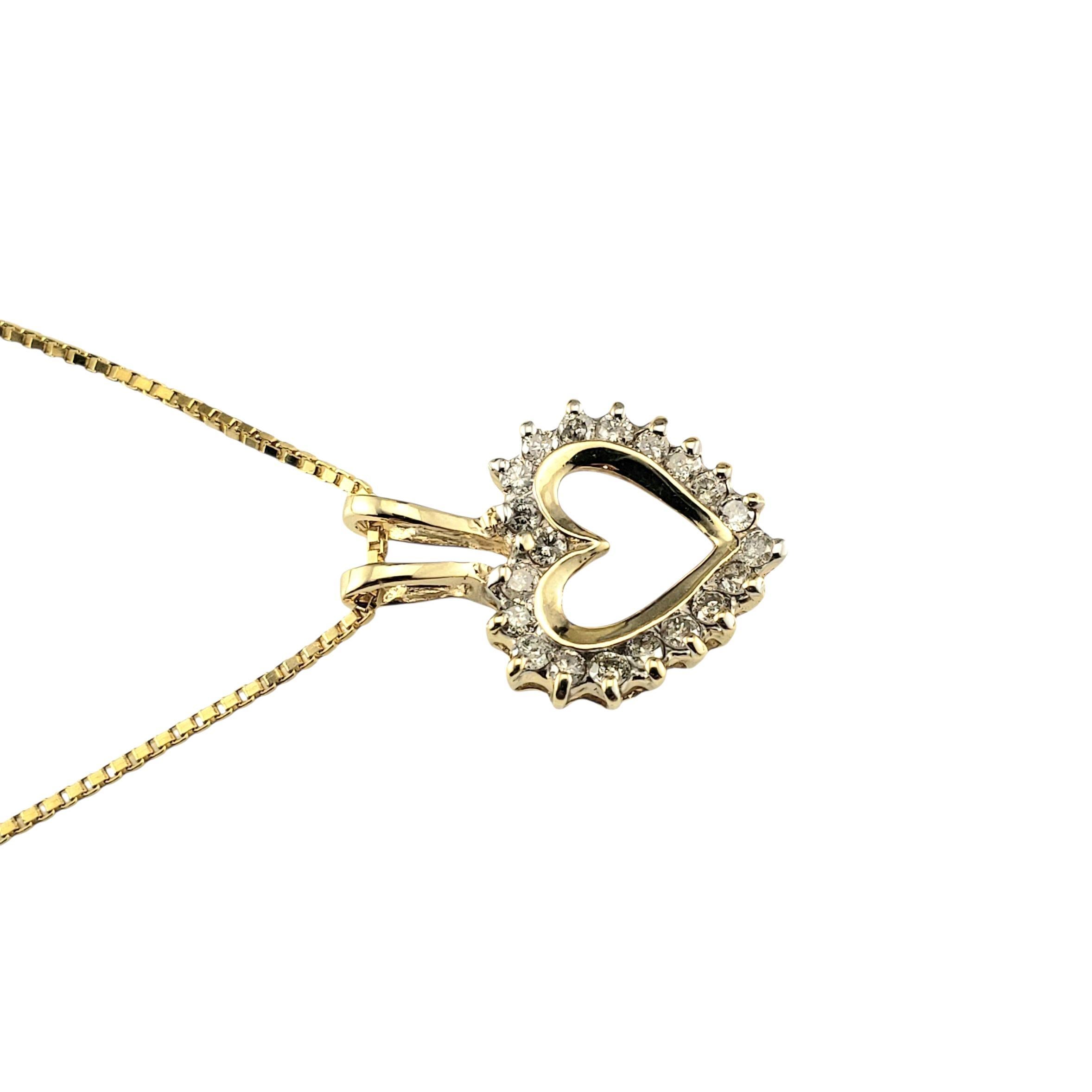 Taglio brillante Collana con ciondolo a forma di cuore in oro giallo 14K #23194 in vendita