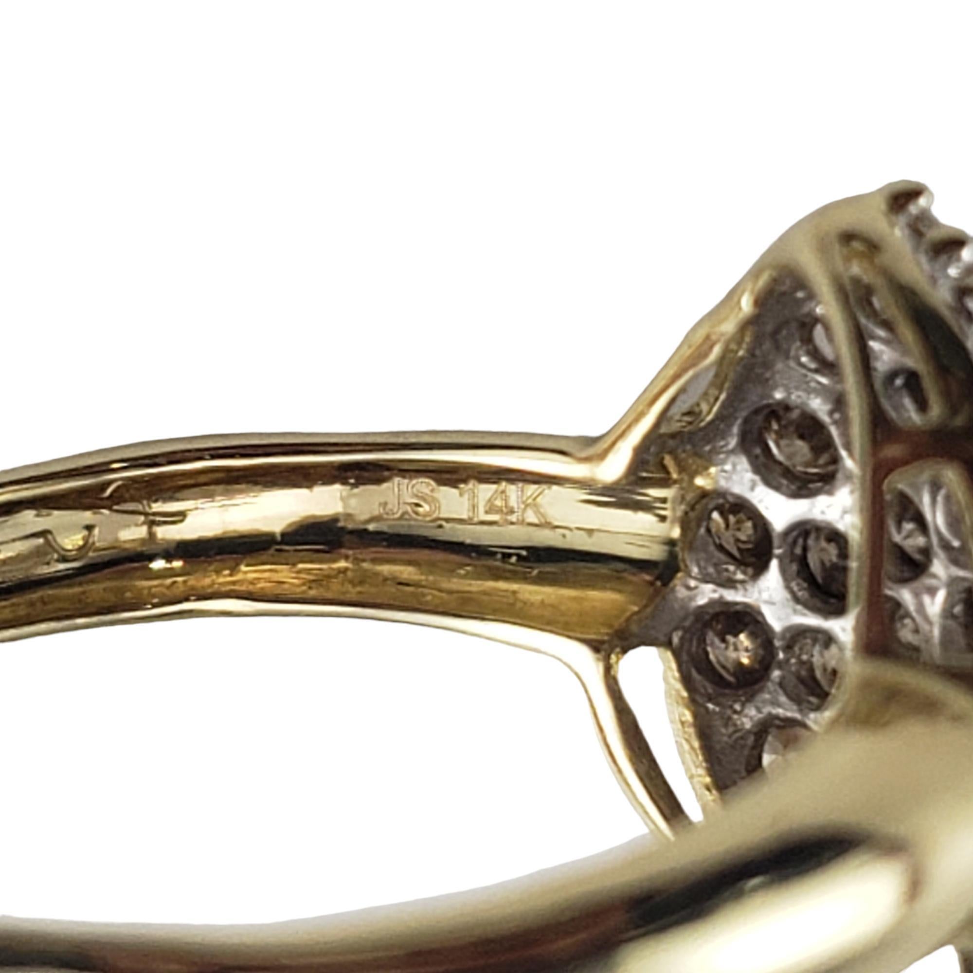 14K Yellow Gold Diamond Heart Ring Size 7 #16348 For Sale 1