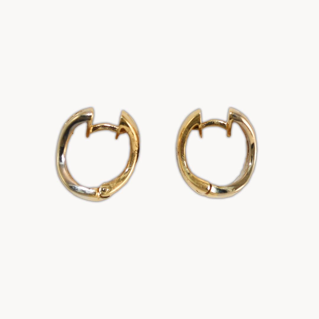 Brilliant Cut 14K Yellow Gold Diamond Hoop Earrings 0.50ct For Sale