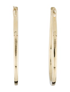14k Yellow Gold Diamond Hoop Earrings 0.90 CT TDW Pear-Shaped