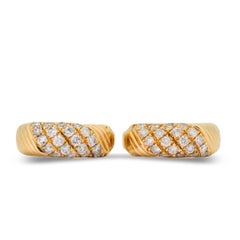 14K Yellow Gold Diamond Hoop Earrings