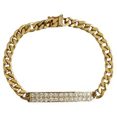 14k Yellow Gold Diamond ID Bracelet Weighing  1.30ctw