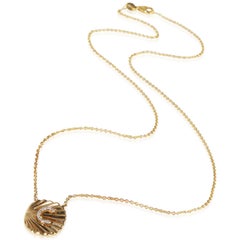 14K Yellow Gold Diamond Initial C Oval Tag Pendant