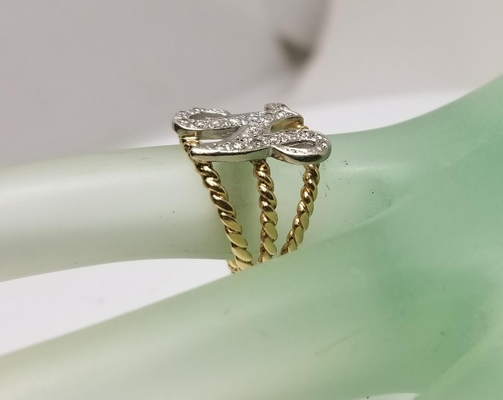 14 Karat Yellow Gold Diamond Initial 