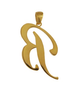 14k Yellow Gold Diamond Initial Pendant