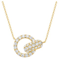 14K Gelbgold Diamant-Interlock-Anhänger