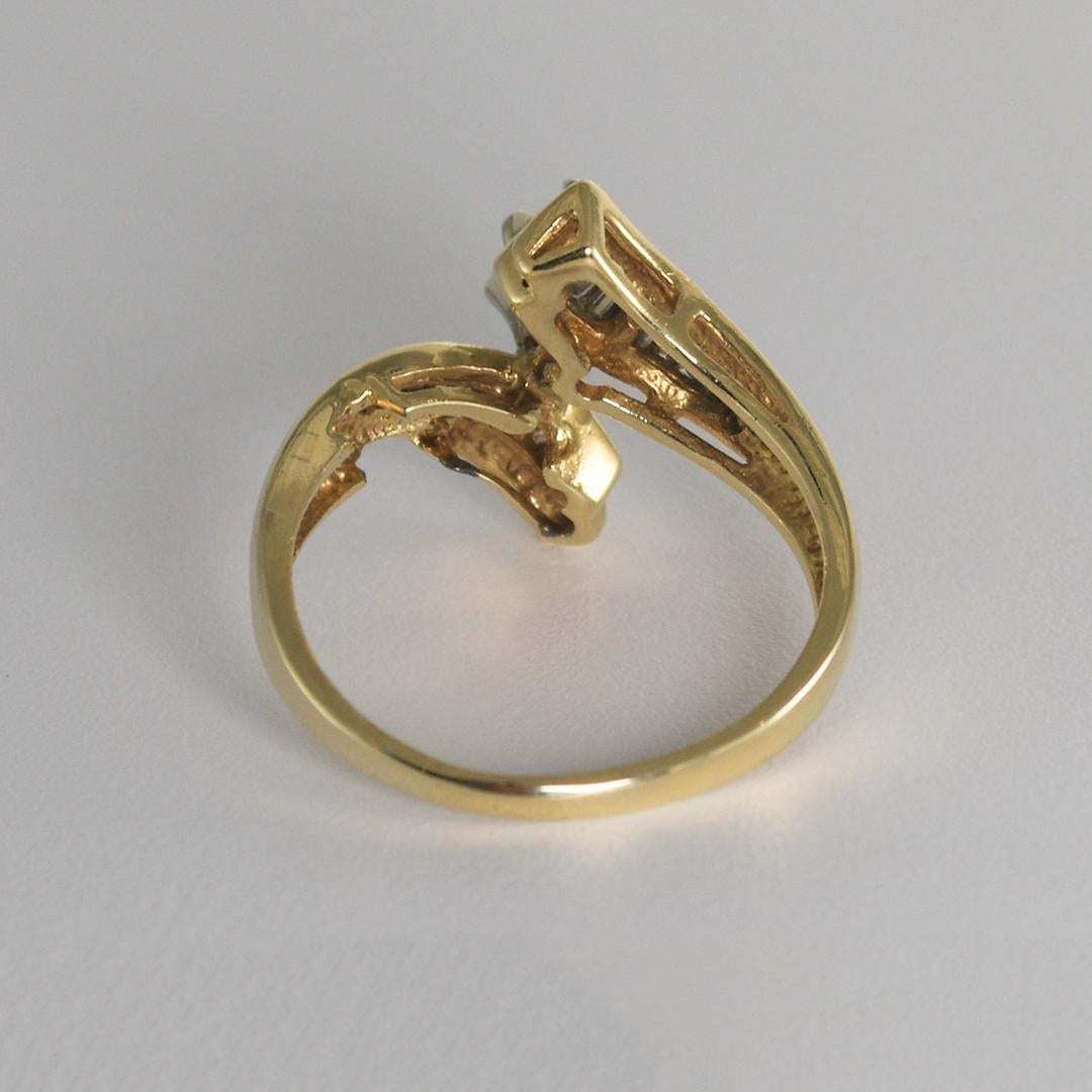 Bague Journey en or jaune 14 carats avec diamants 0,40 carat Excellent état - En vente à Laguna Beach, CA