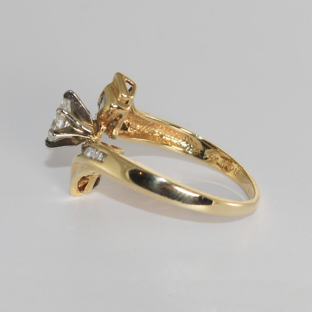 Bague Journey en or jaune 14 carats avec diamants 0,40 carat Unisexe en vente