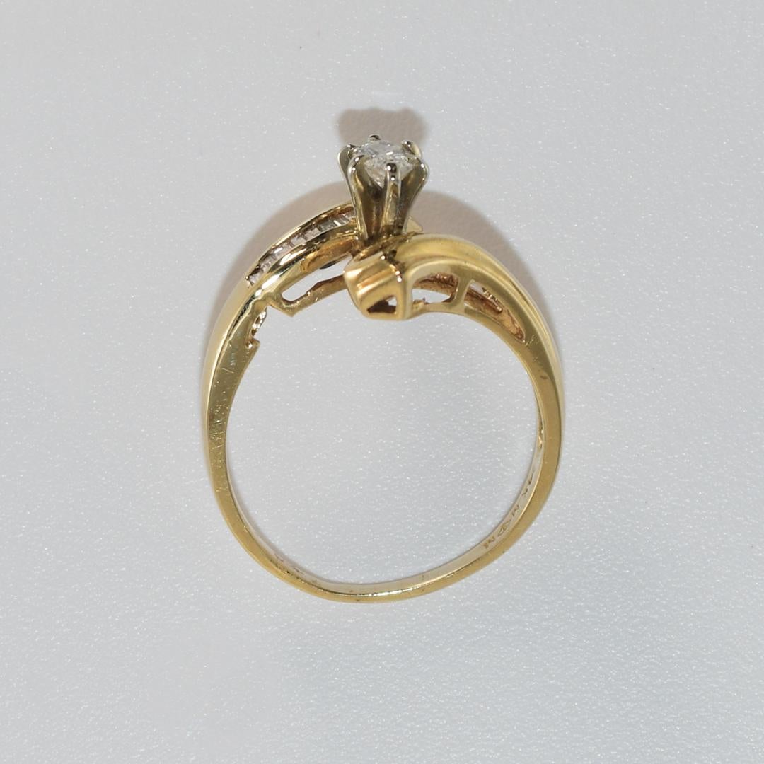 Bague Journey en or jaune 14 carats avec diamants 0,40 carat en vente 2