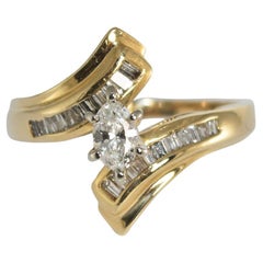14K Yellow Gold Diamond Journey Ring 0.40ct
