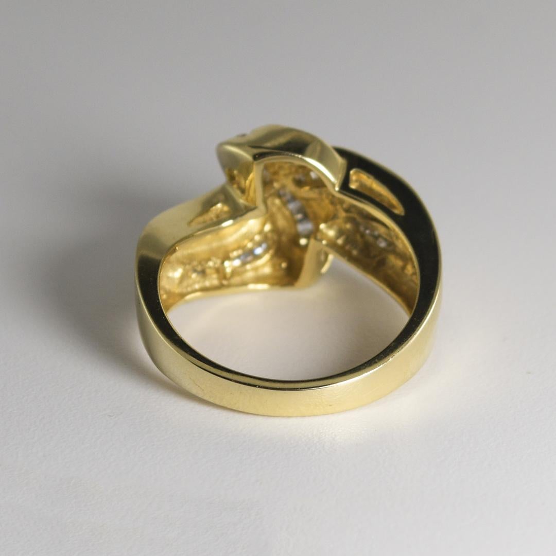 Anello Journey con diamante in oro giallo 14K 0,65ct In condizioni ottime in vendita a Laguna Beach, CA