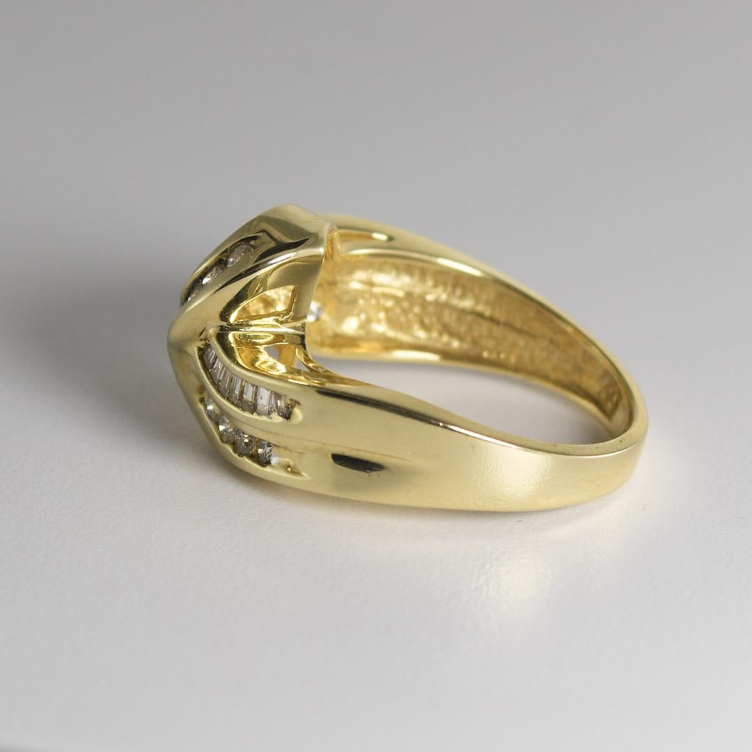 da uomo o donna Anello Journey con diamante in oro giallo 14K 0,65ct in vendita