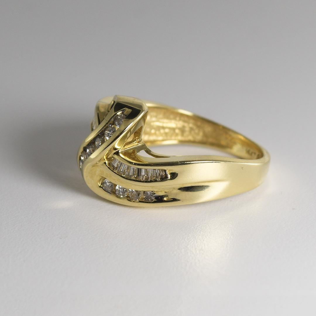 Anello Journey con diamante in oro giallo 14K 0,65ct in vendita 1