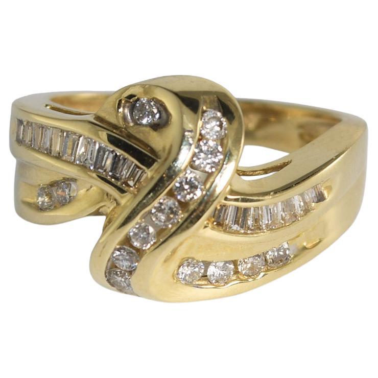 14 Karat Gelbgold Diamant-Reisering 0,65 Karat