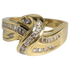 14 Karat Gelbgold Diamant-Reisering 0,65 Karat