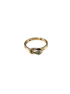 14K Yellow Gold Diamond Knot Ring Size 7 #25405