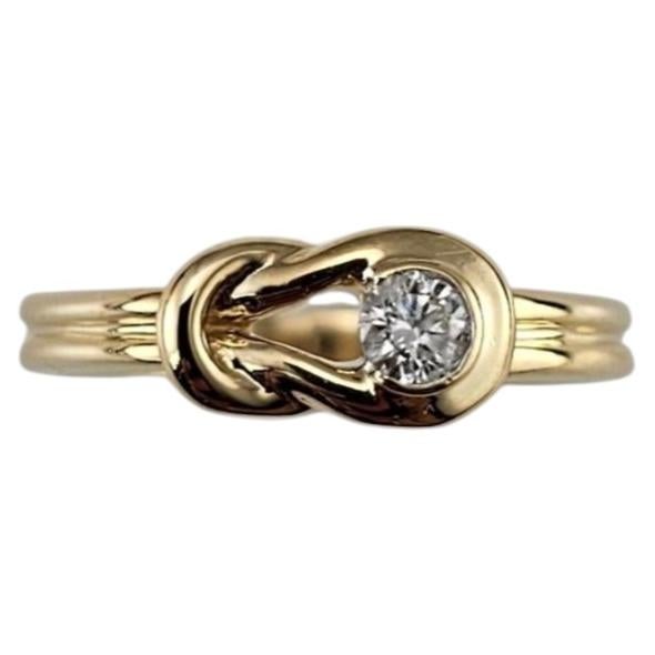 14K Yellow Gold Diamond Knot Ring Size 7 #25405