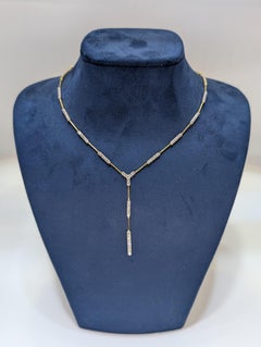 14k Yellow Gold Diamond Lariat Necklace