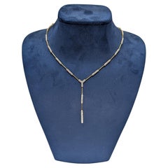 Collier lariat en or jaune 14k avec diamants