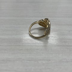 14k Yellow Gold Diamond Leaf Bypass Ring