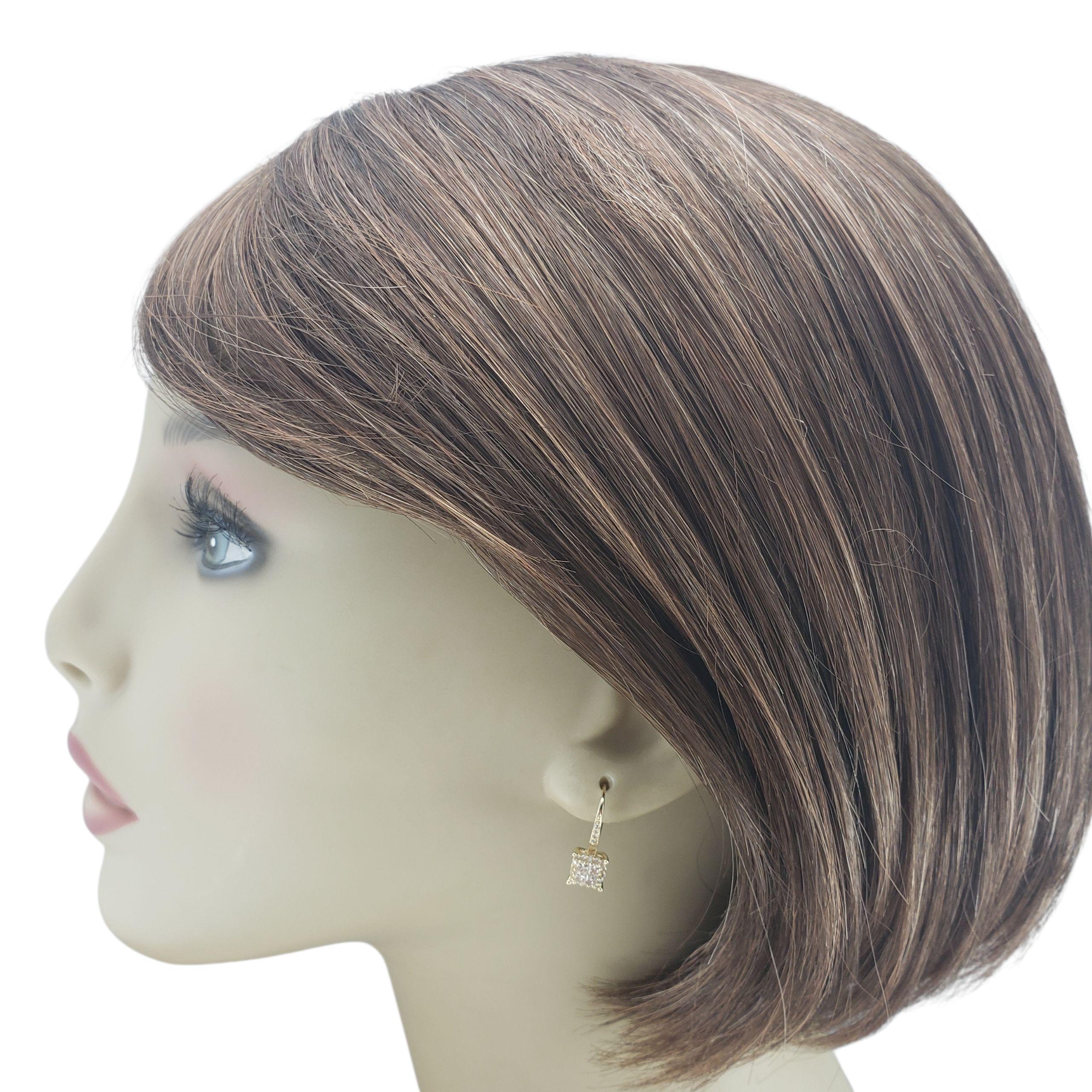 Donna Orecchini a leva in oro giallo 14K con diamanti #23058 in vendita