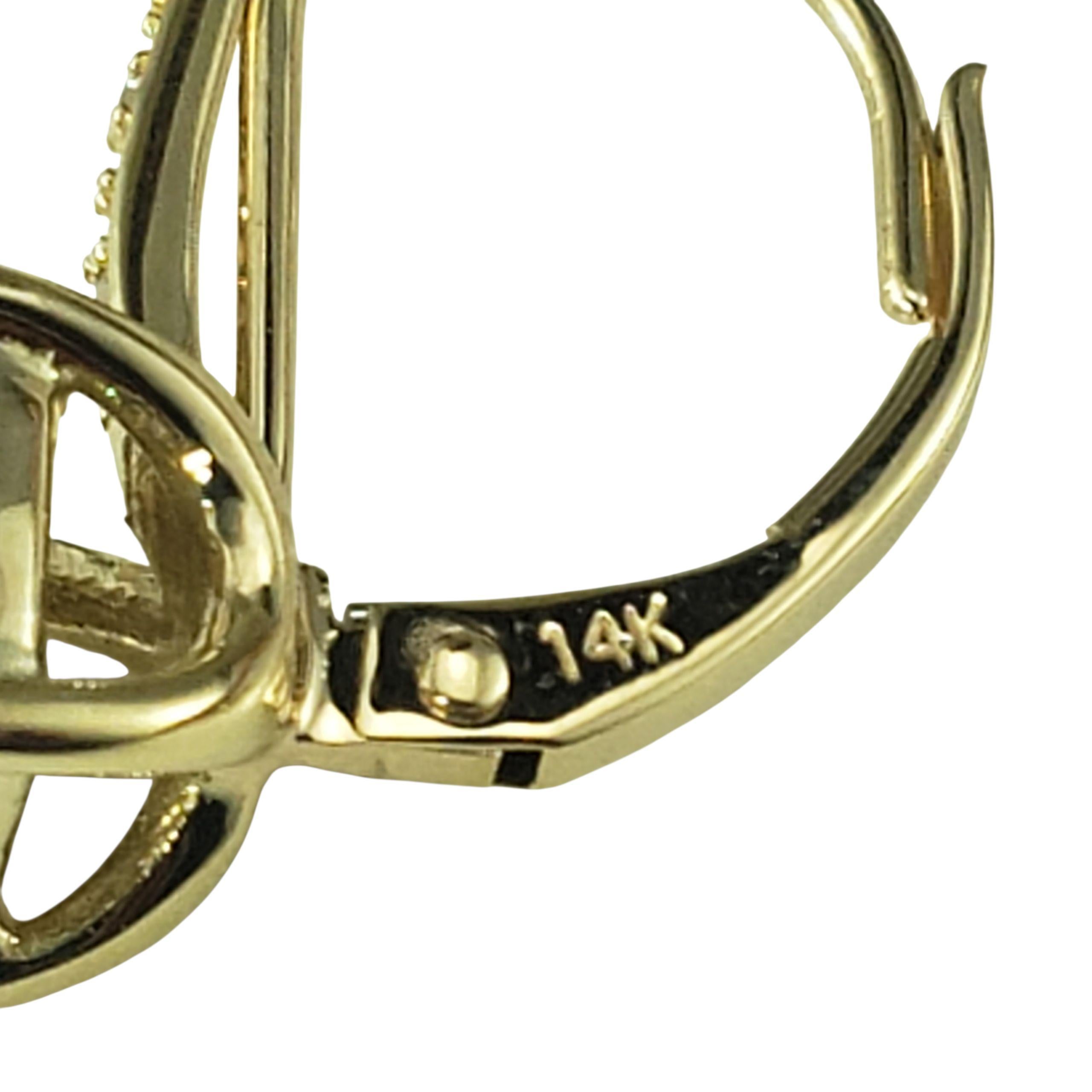 Orecchini a leva in oro giallo 14K con diamanti #23058 in vendita 1