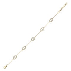 14K Yellow Gold Diamond Link Bracelet