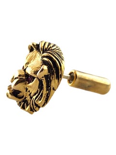 14K Yellow Gold Diamond Lion Head Pin #18322