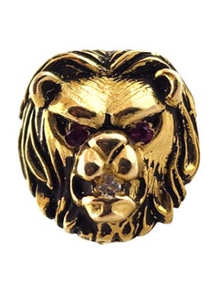 14K Yellow Gold Diamond Lion Head Pin #18322