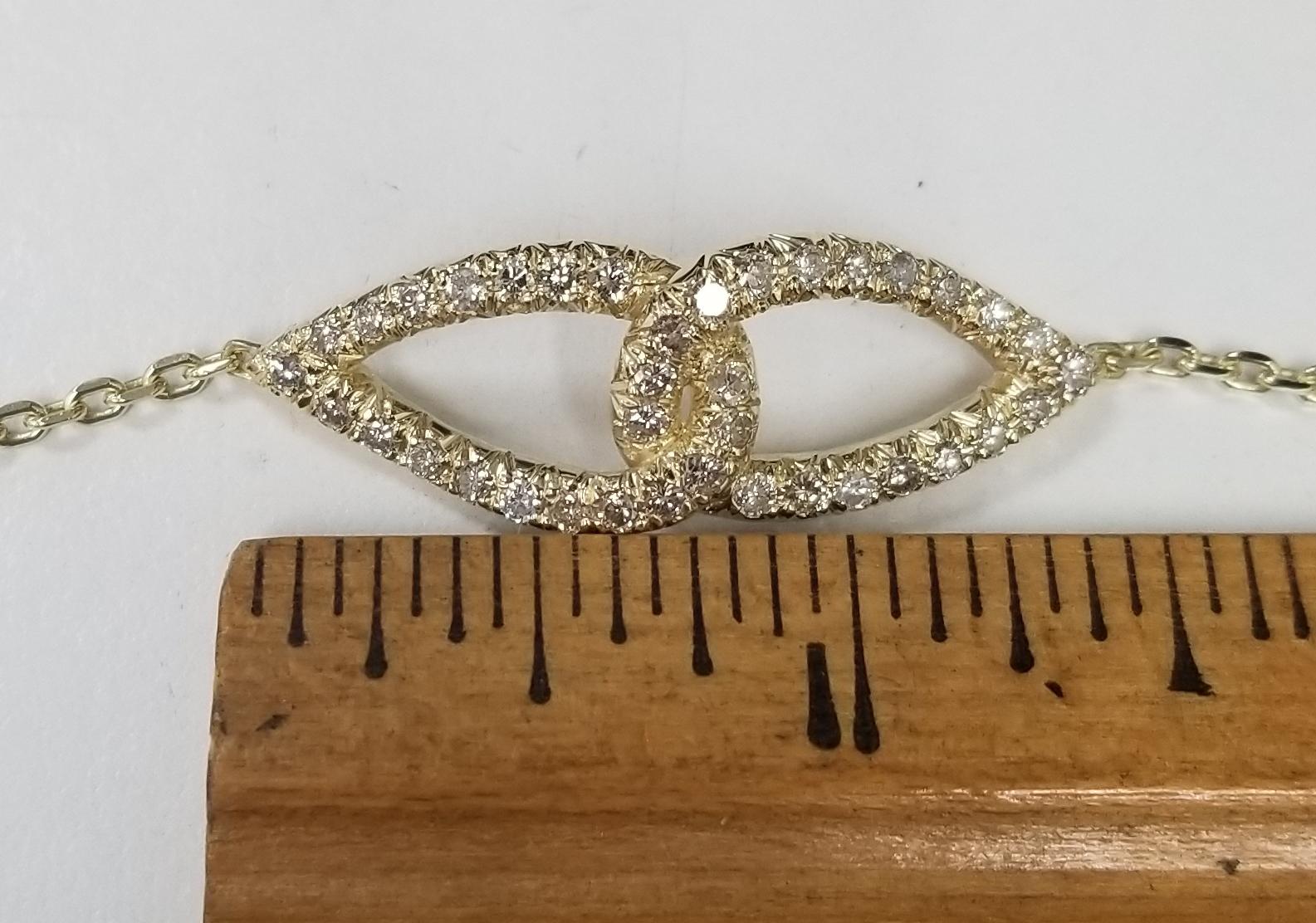 Contemporary 14 Karat Yellow Gold Diamond 