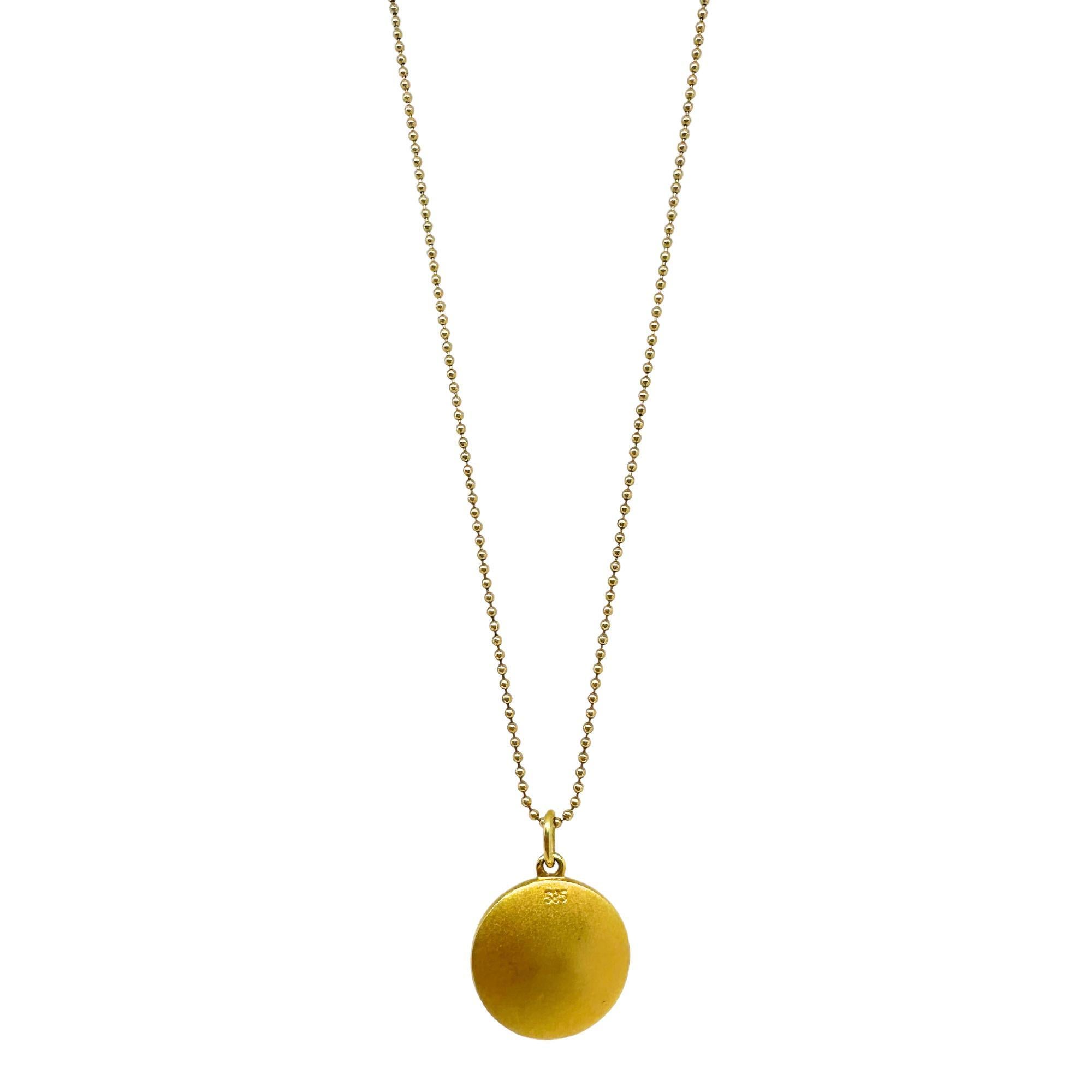 Collier pendentif Love en or jaune 14K avec diamants Unisexe en vente