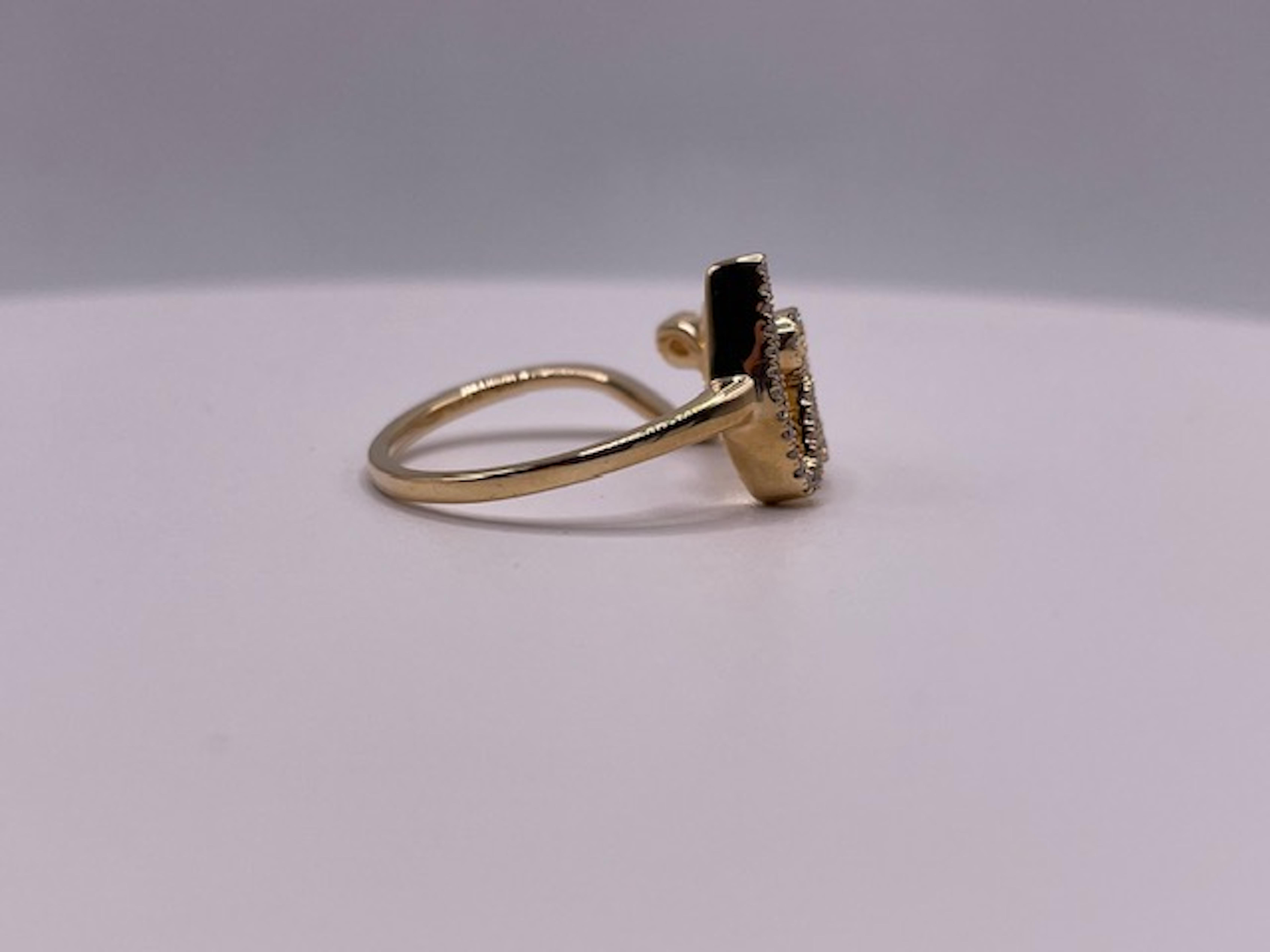 14k Yellow Gold Diamond Love Ring For Sale 2