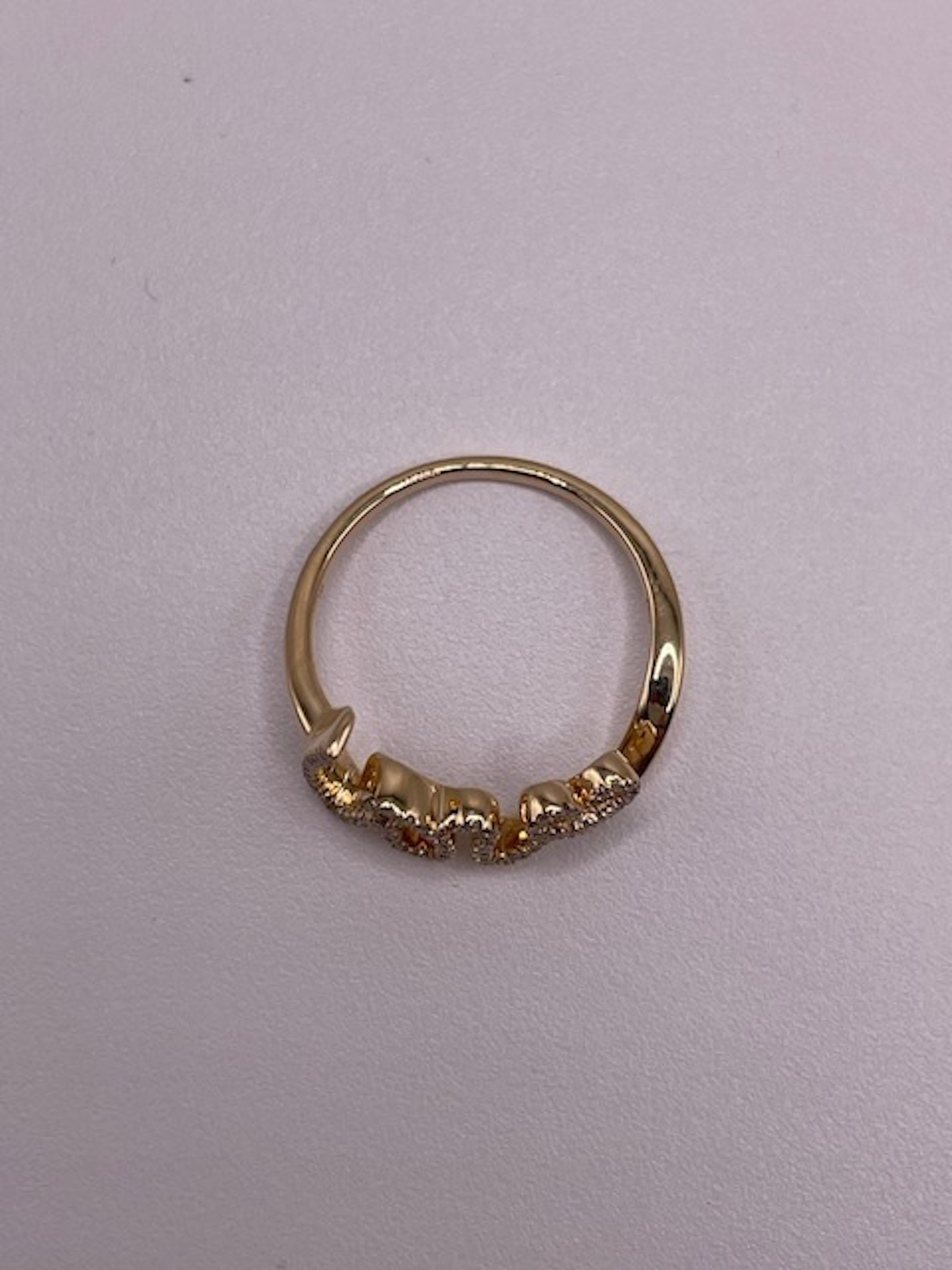 14k Yellow Gold Diamond Love Ring For Sale 3