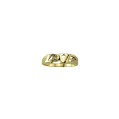 14K Gelbgold Diamant "LOVE" Ring Größe 6 #22541