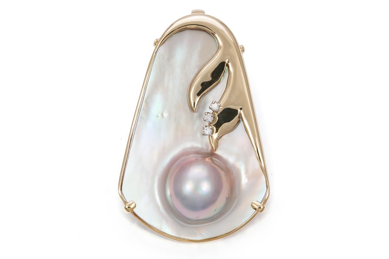 mabe pearl pendant gold