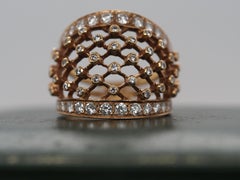 14k Yellow Gold Diamond Mesh Style Ring Band