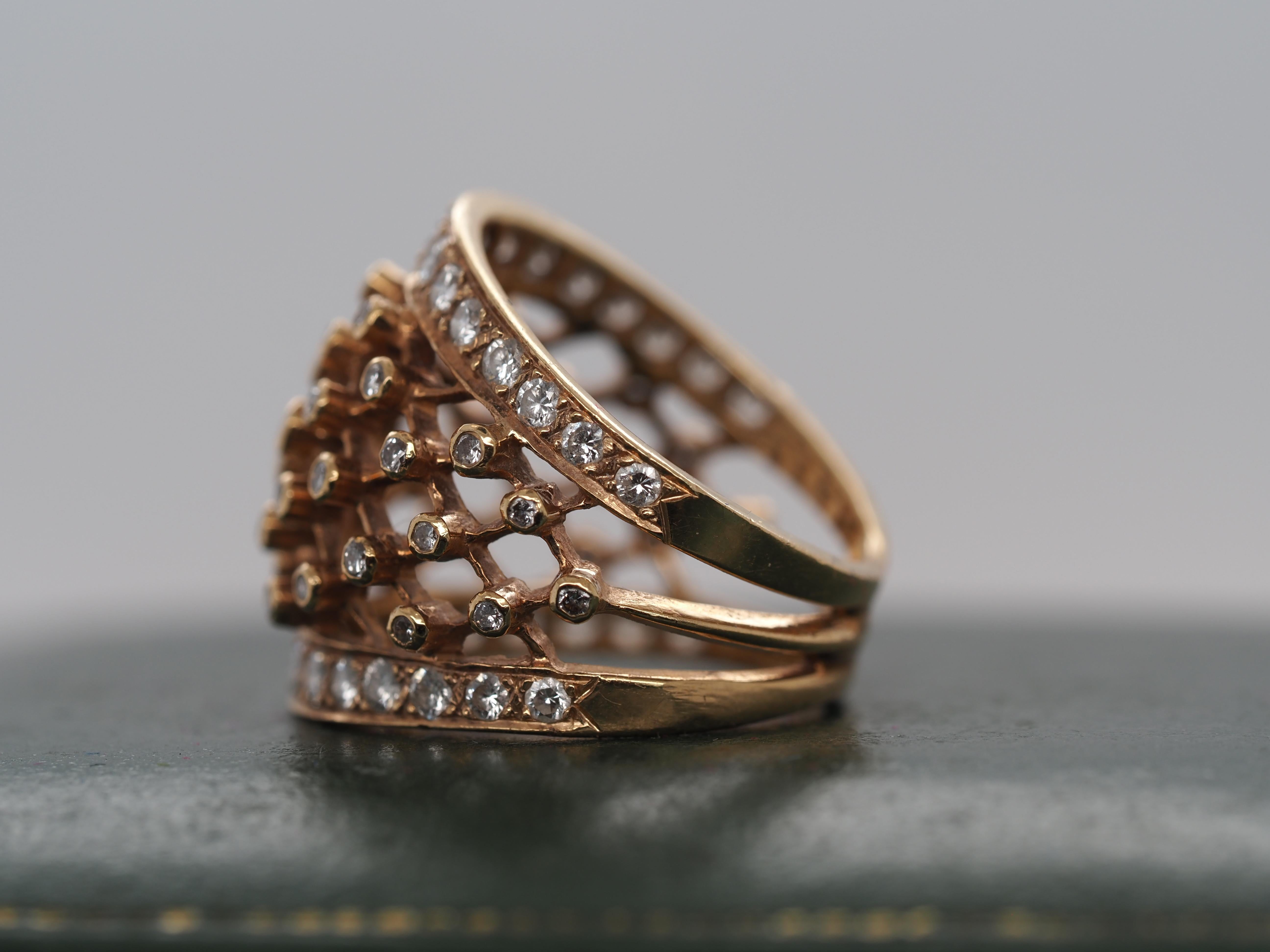 14k gold mesh ring