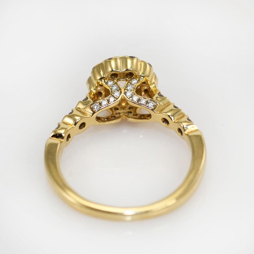 Brilliant Cut 14K Yellow Gold Diamond Mogul Cut, Ring, 1.35tdw, 3.9g For Sale