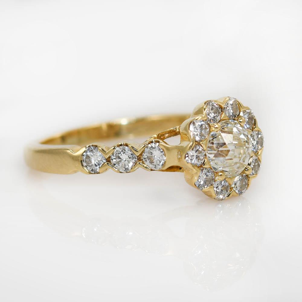 14K Yellow Gold Diamond Mogul Cut, Ring, 1.35tdw, 3.9g In Excellent Condition For Sale In Laguna Beach, CA
