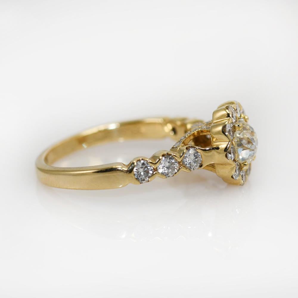 14K Yellow Gold Diamond Mogul Cut, Ring, 1.35tdw, 3.9g For Sale 2