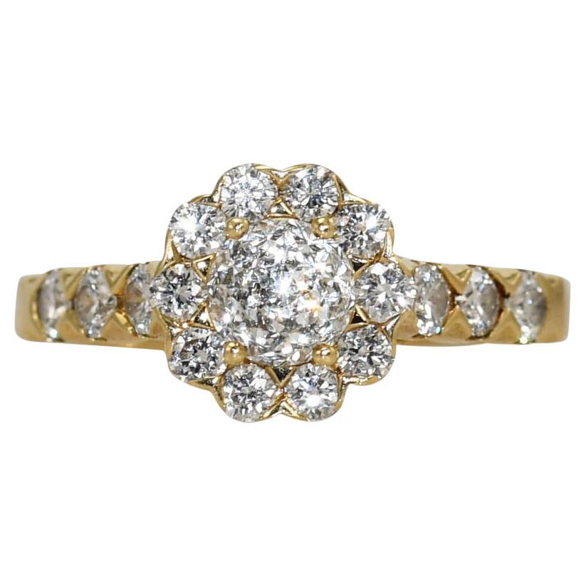14K Yellow Gold Diamond Mogul Cut, Ring, 1.35tdw, 3.9g For Sale