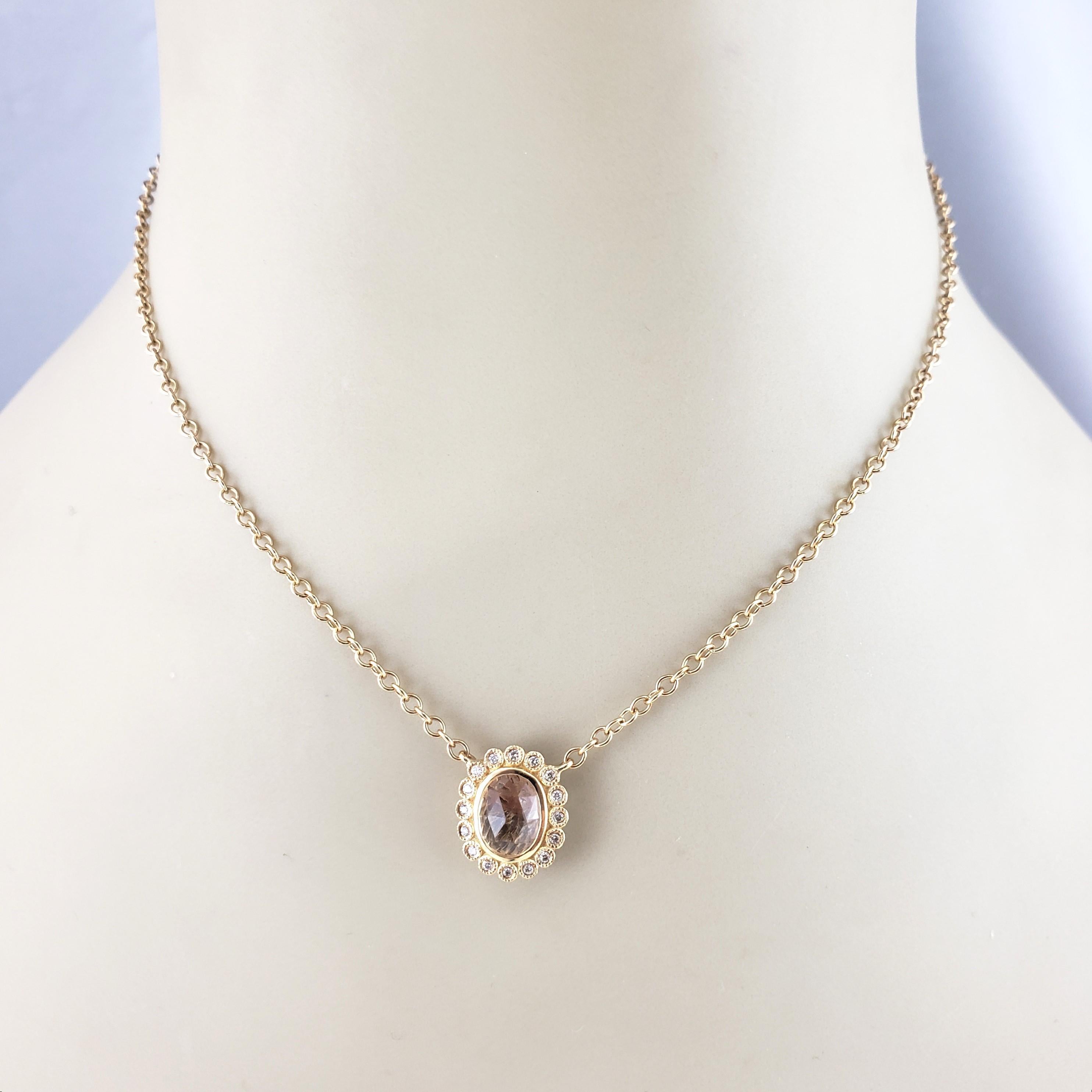 14K Yellow Gold Diamond, Moonstone Quartz Toggle Necklace #15272 For Sale 1