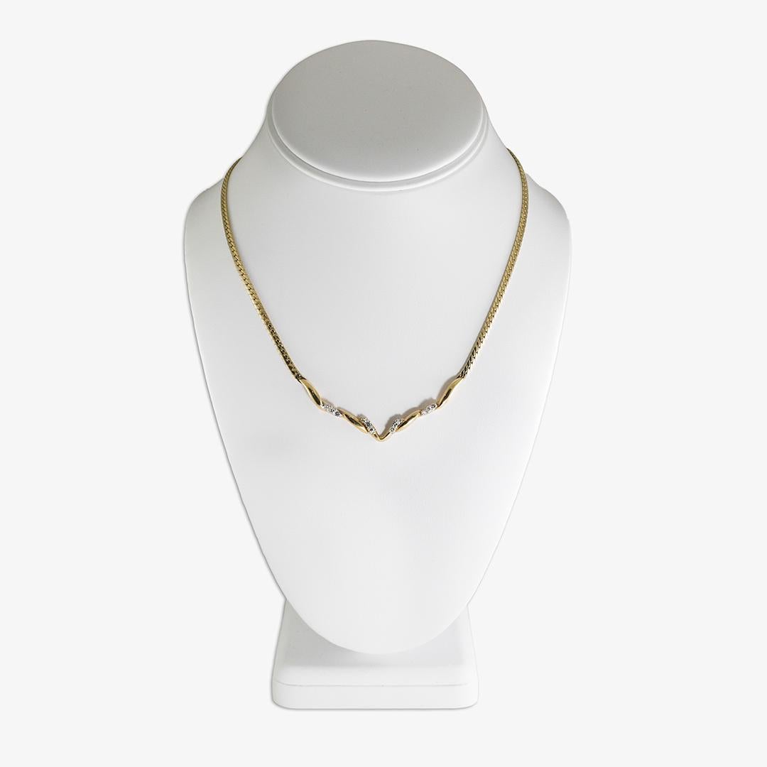 Women's or Men's 14K Yellow Gold Diamond Necklace 0.25ct