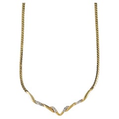 14K Yellow Gold Diamond Necklace 0.25ct